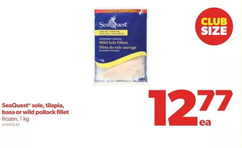 Real Canadian Superstore Seaquest sole, tilapia, basa or wild pollock fillet offer