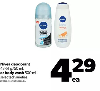 Real Canadian Superstore Nivea deodorant or body wash offer