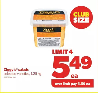 Real Canadian Superstore Ziggy's salads offer