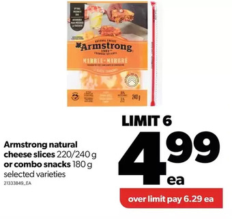 Real Canadian Superstore Armstrong natural cheese slices or combo snacks offer
