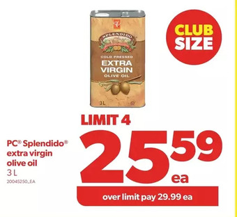Real Canadian Superstore Pc splendido extra virgin olive oil offer