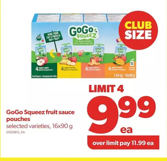 Real Canadian Superstore Gogo squeez fruit sauce pouches offer