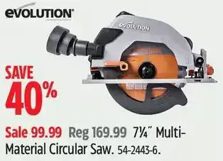 Canadian Tire Evolution 7¼" multi-material circular saw offer