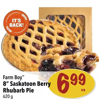 Farm Boy Farm boy 8" saskatoon berry rhubarb pie offer