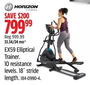 Canadian Tire Horizon fitness ex59 elliptical trainer offer