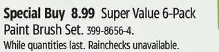 Canadian Tire Super value 6-pack paint brush set offer