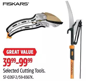 Canadian Tire Fiskars cutting tools offer