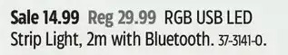 Canadian Tire Rgb usb led strip light, 2m with bluetooth offer