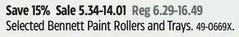 Canadian Tire Bennett paint rollers and trays offer