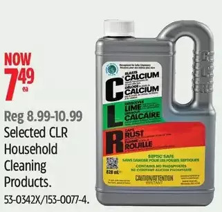 Canadian Tire Clr household cleaning products offer