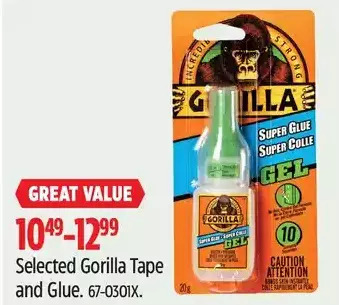 Canadian Tire Gorilla tape and glue offer