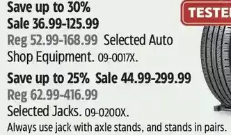 Canadian Tire Auto shop equipment | jacks offer