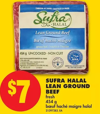 No Frills Sufra halal lean ground beef offer