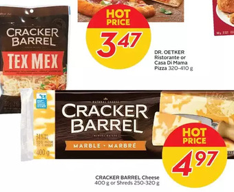 Cracker barrel cheese or shreds