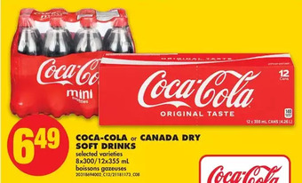 No Frills Coca-cola or canada dry soft drinks offer