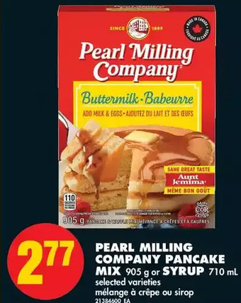 No Frills Pearl milling company pancake mix or syrup offer