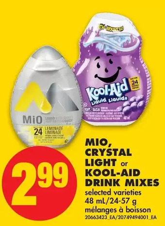 Mio, crystal light or kool-aid drink mixes