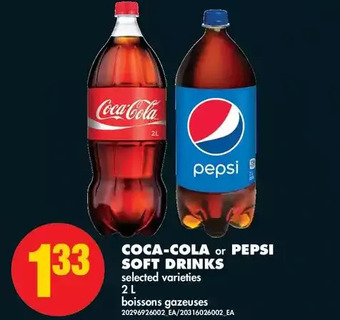 No Frills Coca-cola or pepsi soft drinks offer