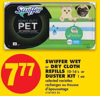 No Frills Swiffer wet or dry cloth refills or duster kit offer