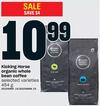 Loblaws Kicking horse organic whole bean coffee offer