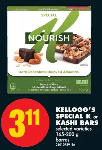 No Frills Kellogg's special k or kashi bars offer
