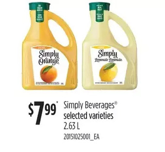 Loblaws Simply beverages offer