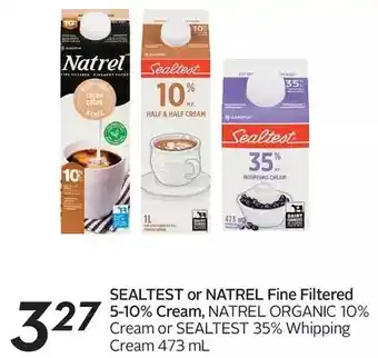 Sobeys Urban Fresh Sealtest or natrel fine filtered 5-10% cream, natrel organic 10% cream or sealtest 35% whipping cream offer