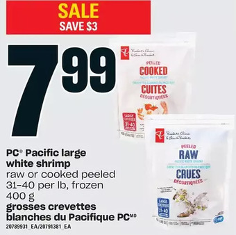 Independent Grocer Pc pacific large white shrimp offer