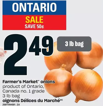 Independent Grocer Farmer's market onions offer