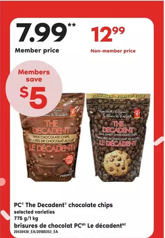Independent Grocer Pc the decadent chocolate chips offer