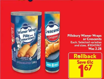 Walmart Pillsbury wiener wraps or crescents offer