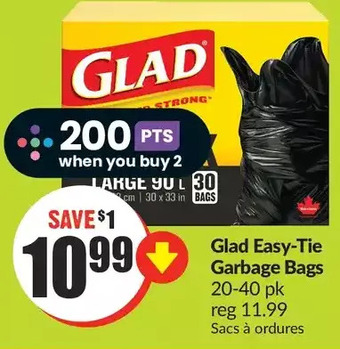 FreshCo Glad easy-tie garbage bags offer