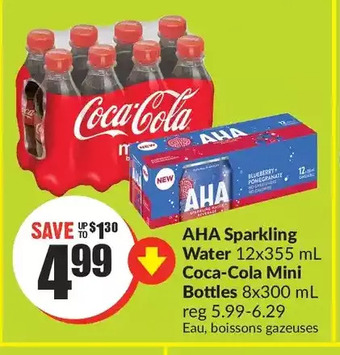 FreshCo Aha sparkling water | coca-cola mini bottles offer