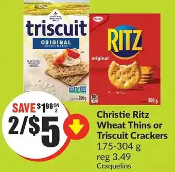 FreshCo Christie ritz wheat thins or triscuit crackers offer