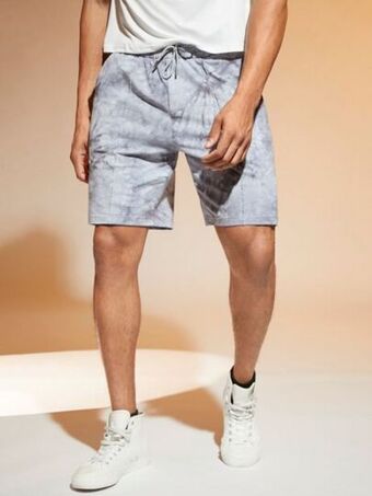SheIn Men tie dye drawstring waist shorts offer