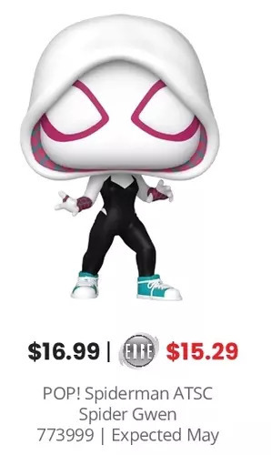 GameStop Pop! vinyl: spider-man: across the spider-verse - spider-gwen offer