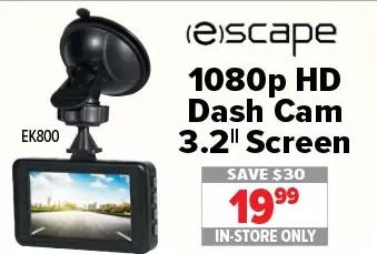 2001 Audio Video (e)scape 1080p hd dash cam 3.2" screen offer