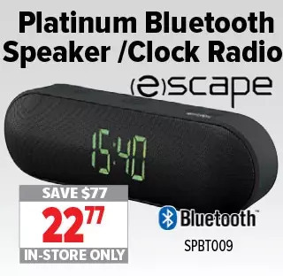 2001 Audio Video Escape platinum bluetooth speaker /clock radio offer