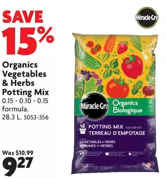 Home Hardware Organics vegetables & herbs potting mix offer