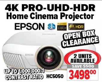 2001 Audio Video Epson 4k pro-uhd hdr home cinema projector offer