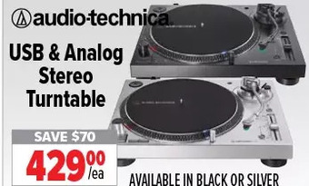 2001 Audio Video Audio-technica. usb & analog stereo turntable offer