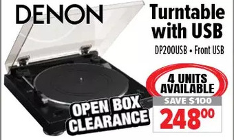 2001 Audio Video Denon turntable with usb offer