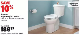 Home Hardware Sonoma right height toilet: round | elongated offer
