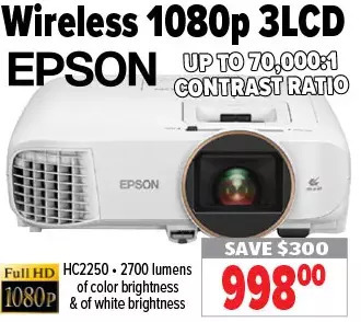 2001 Audio Video Epson wireless 1080p 3lcd offer