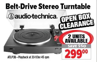 2001 Audio Video Audio-technica belt-drive stereo turntable offer