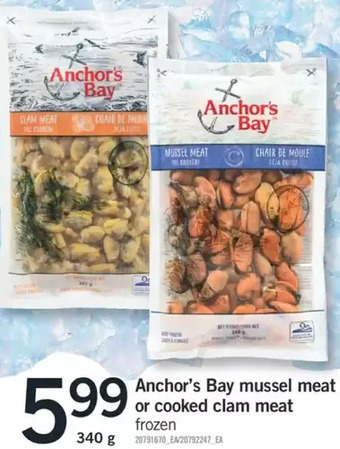 Fortinos Anchor's bay mussel meat or cooked clam meat offer