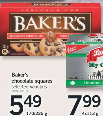 Fortinos Baker's chocolate squares offer