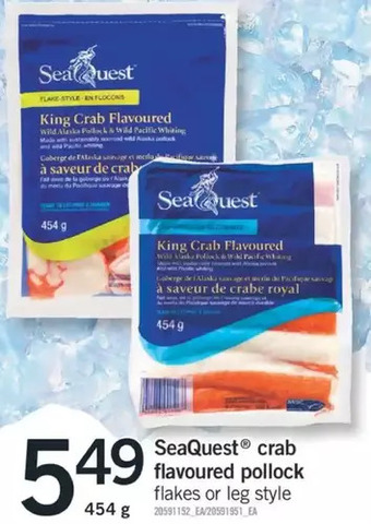 Fortinos Seaquest crab flavoured pollock offer