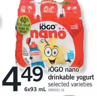 Fortinos Iogo nano drinkable yogurt offer