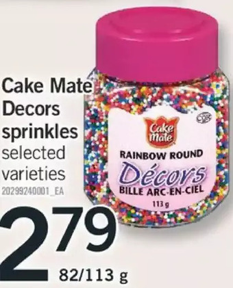 Fortinos Cake mate decors sprinkles offer